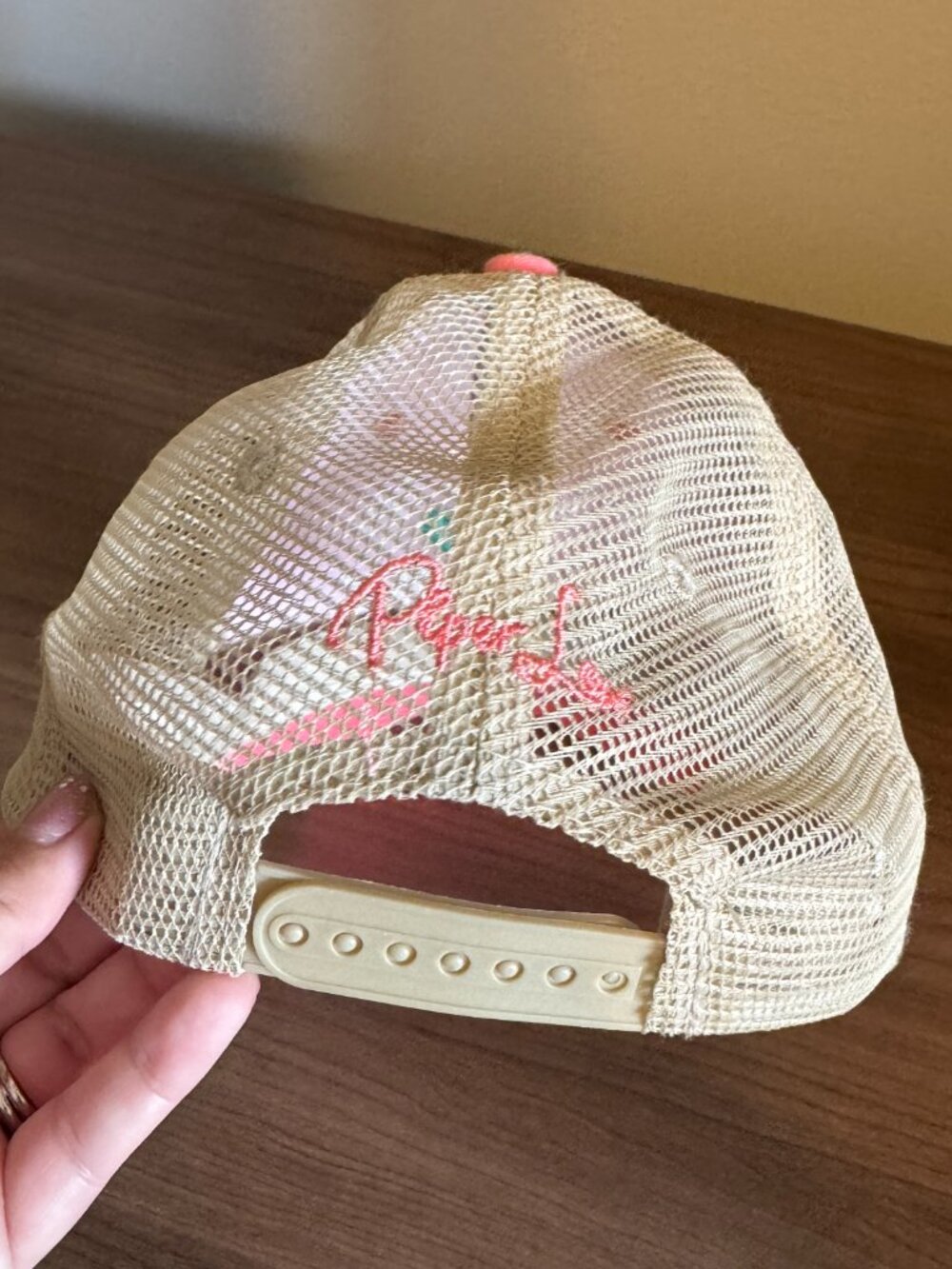Piper Lou Coral Distressed Trucker Hat, I'll Bring The Bad Decisions, OS - Picture 3 of 5